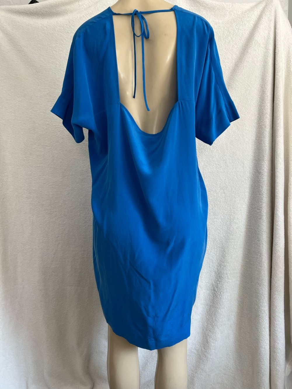 Wide 100% Silk Open Back T-Shirt Dress/Tunic Sz 10
